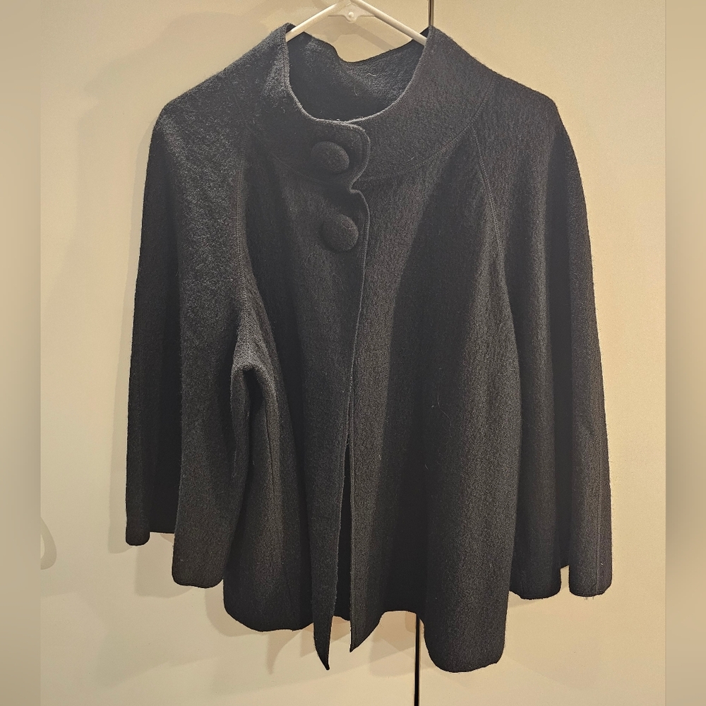 Sandro Sportswear Womans XL Black Wool Jacket